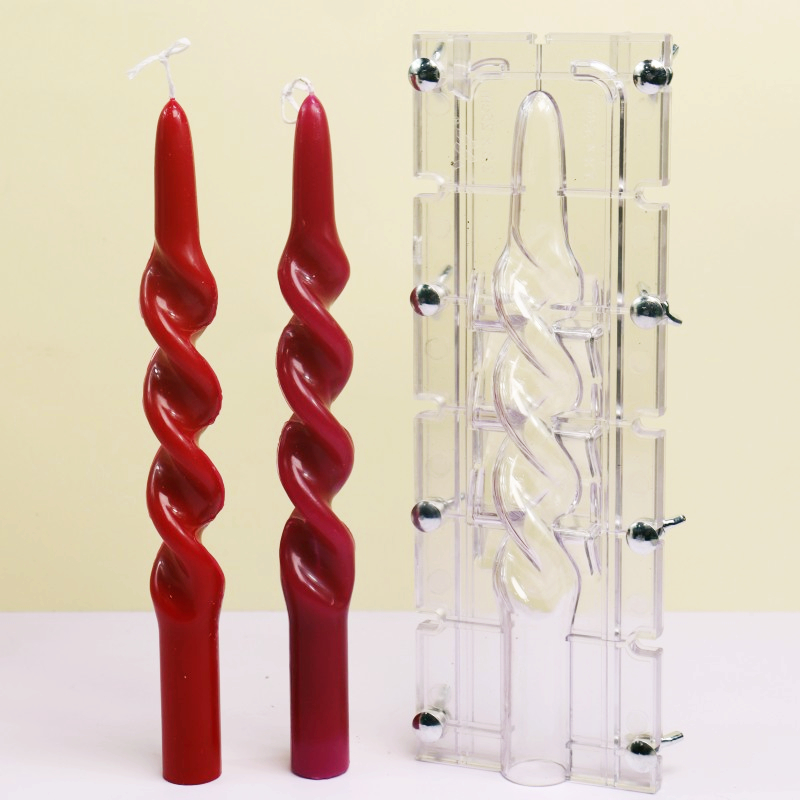 Candle Making Supplies Wholesale - Bükülmüş Şerit Sütun Akrilik Mum Kalıp