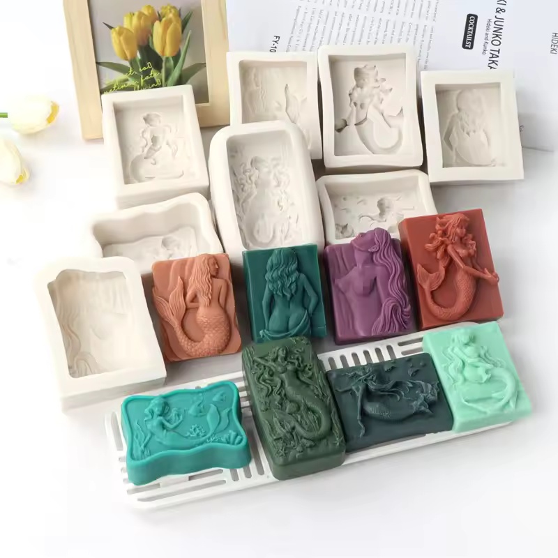 Candle Making Supplies Wholesale - Dikdörtgen Okyanus Tarzı 3D Deniz Kızı