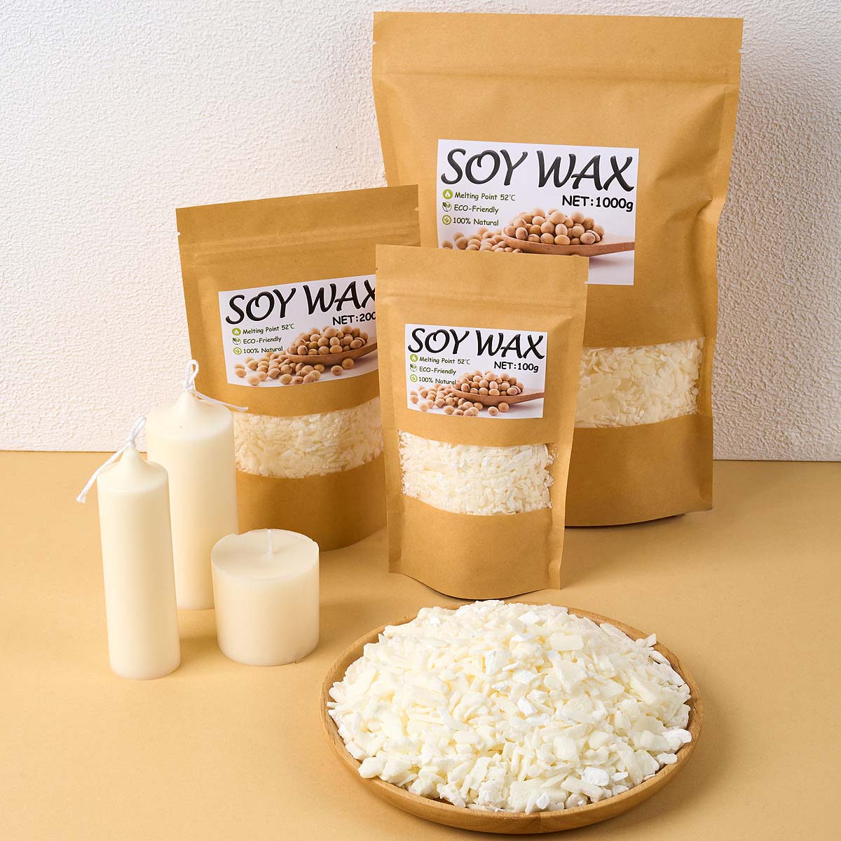 Soy Wax Pillar Blend - 1 Pound Saf Beyaz Soya Balmumu