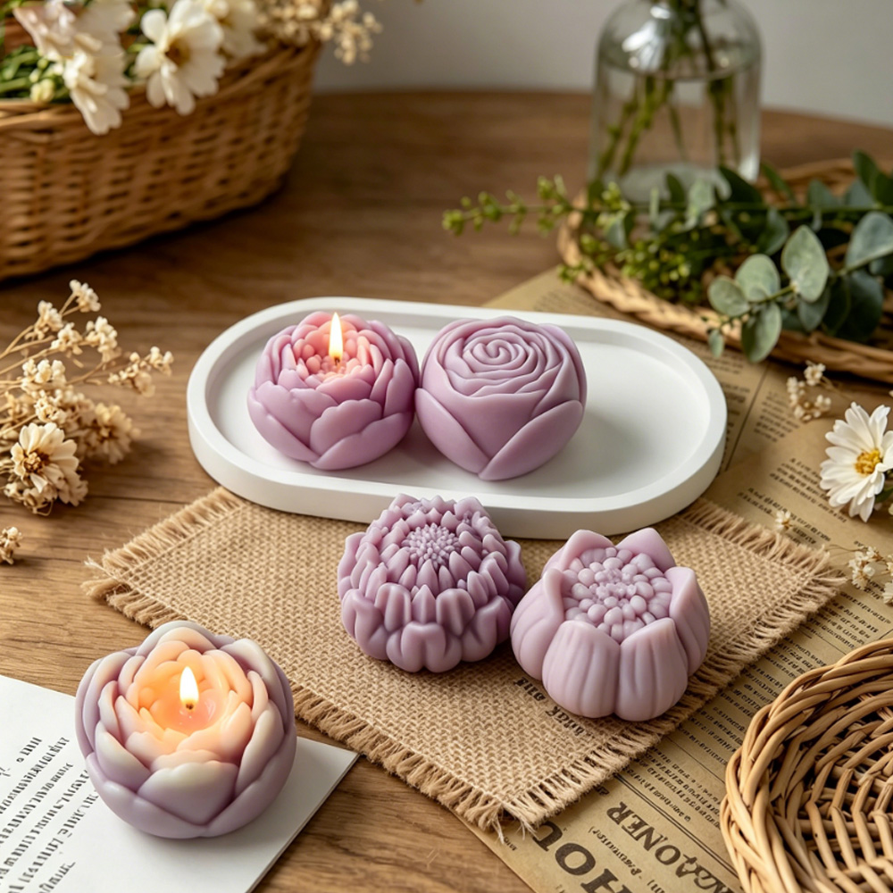 3D Çiçek Silikon Kalıp Şakayık - Candle Making Video incelemesi ve fiyatı