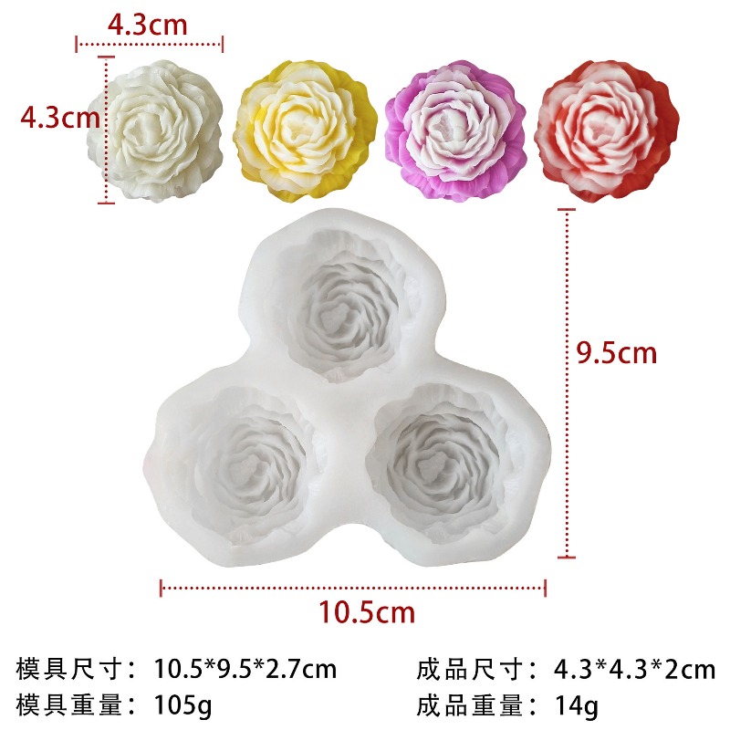 3 adet/takım Şakayık Çiçek Mum - Candle Making Supplies Wholesale incelemesi ve fiyatı